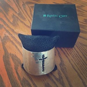 Rustic Cuff silver cross Cuff