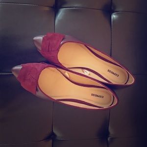 Plum Velvet Pointed Toe Flat