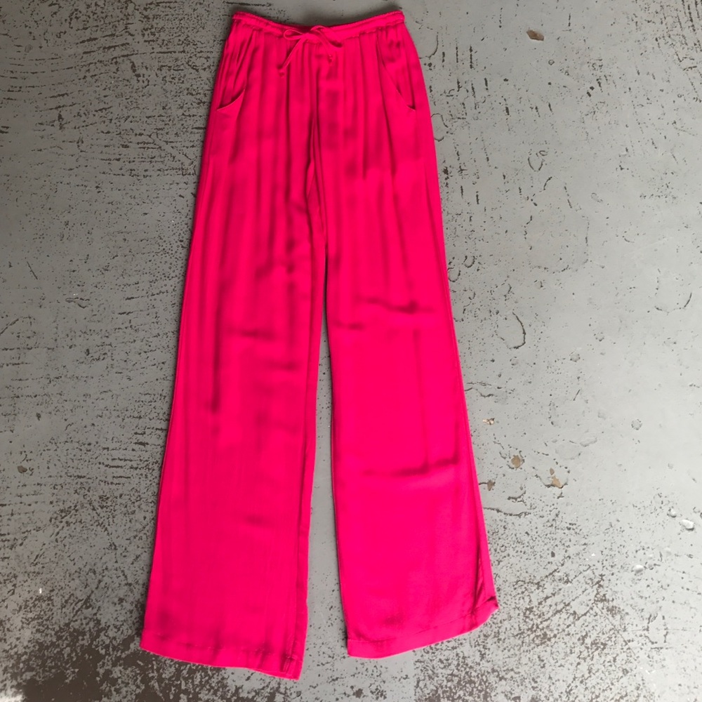 Fuchsia wide leg beach pant