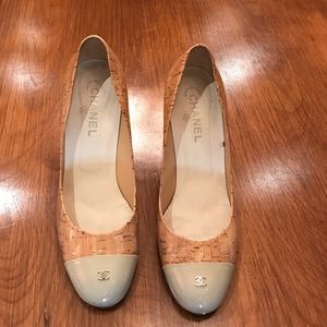 Chanel Pumps Cork with nude toe 41.5
