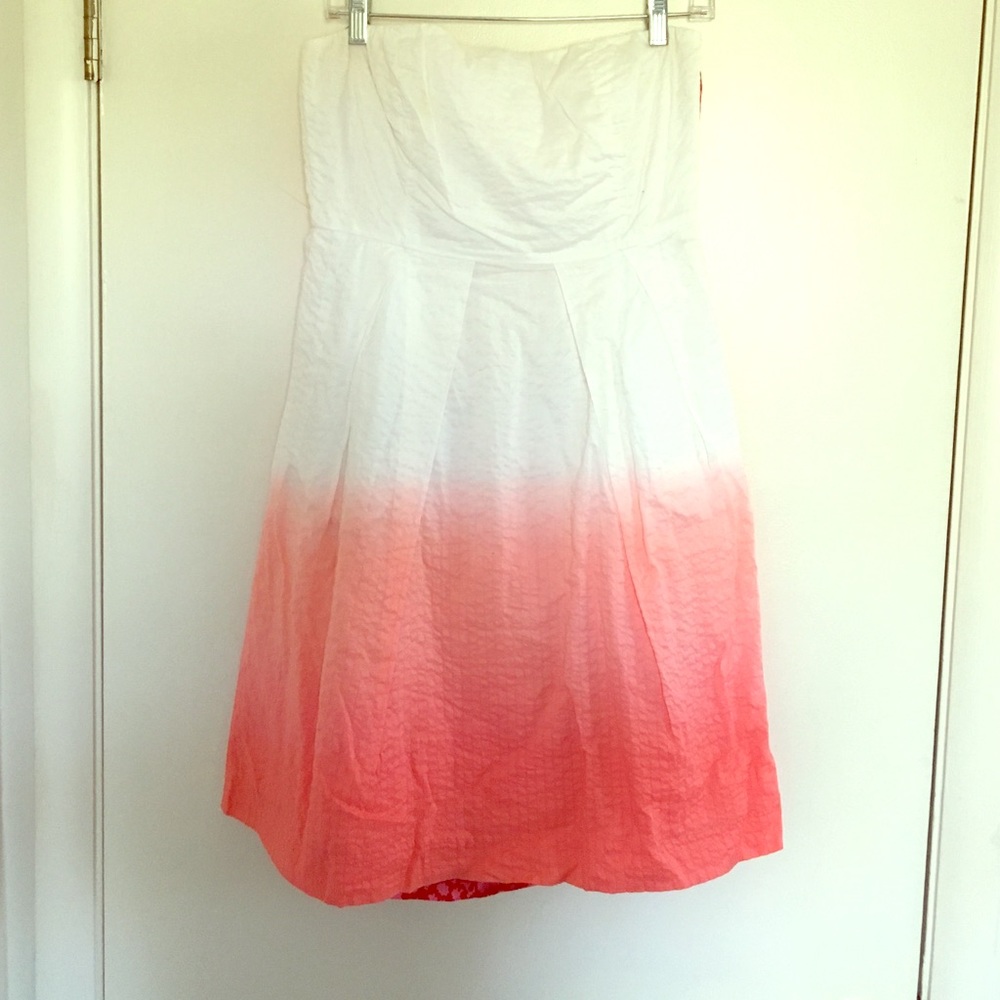 J.Crew Strapless Pink Ombré Dress