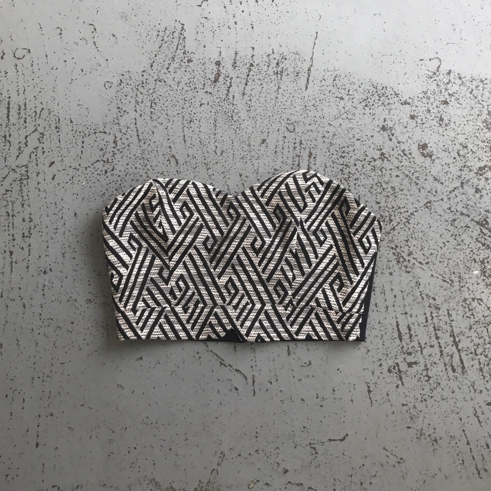 Strapless jacquard bustier