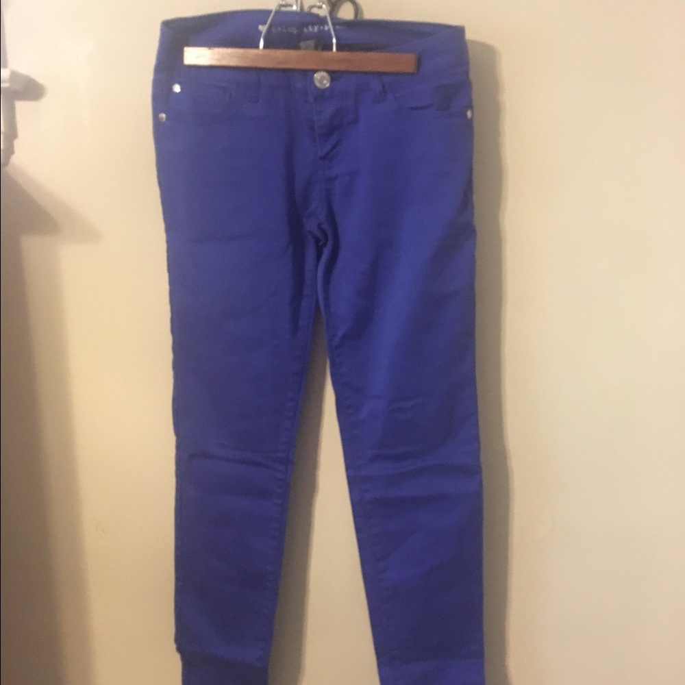 Royal blue skinny jeans