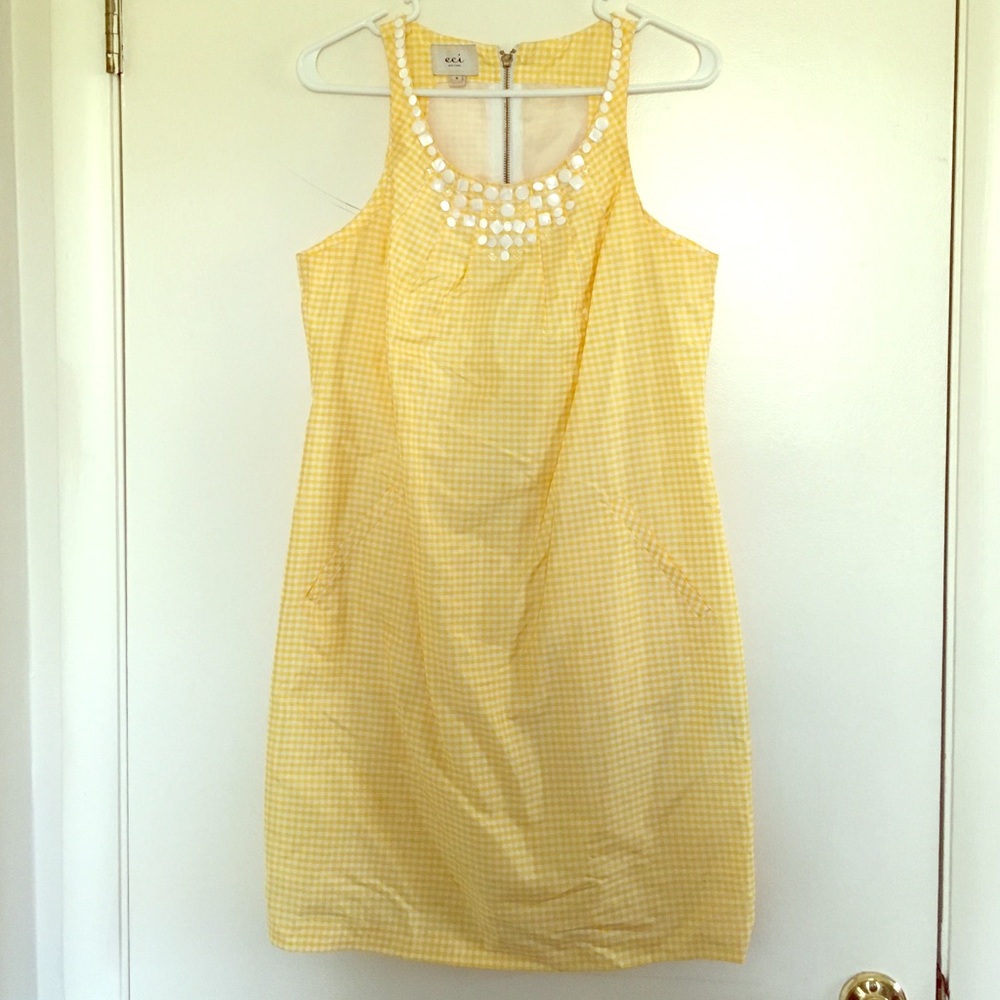 Yellow Gingham embellished sundress
