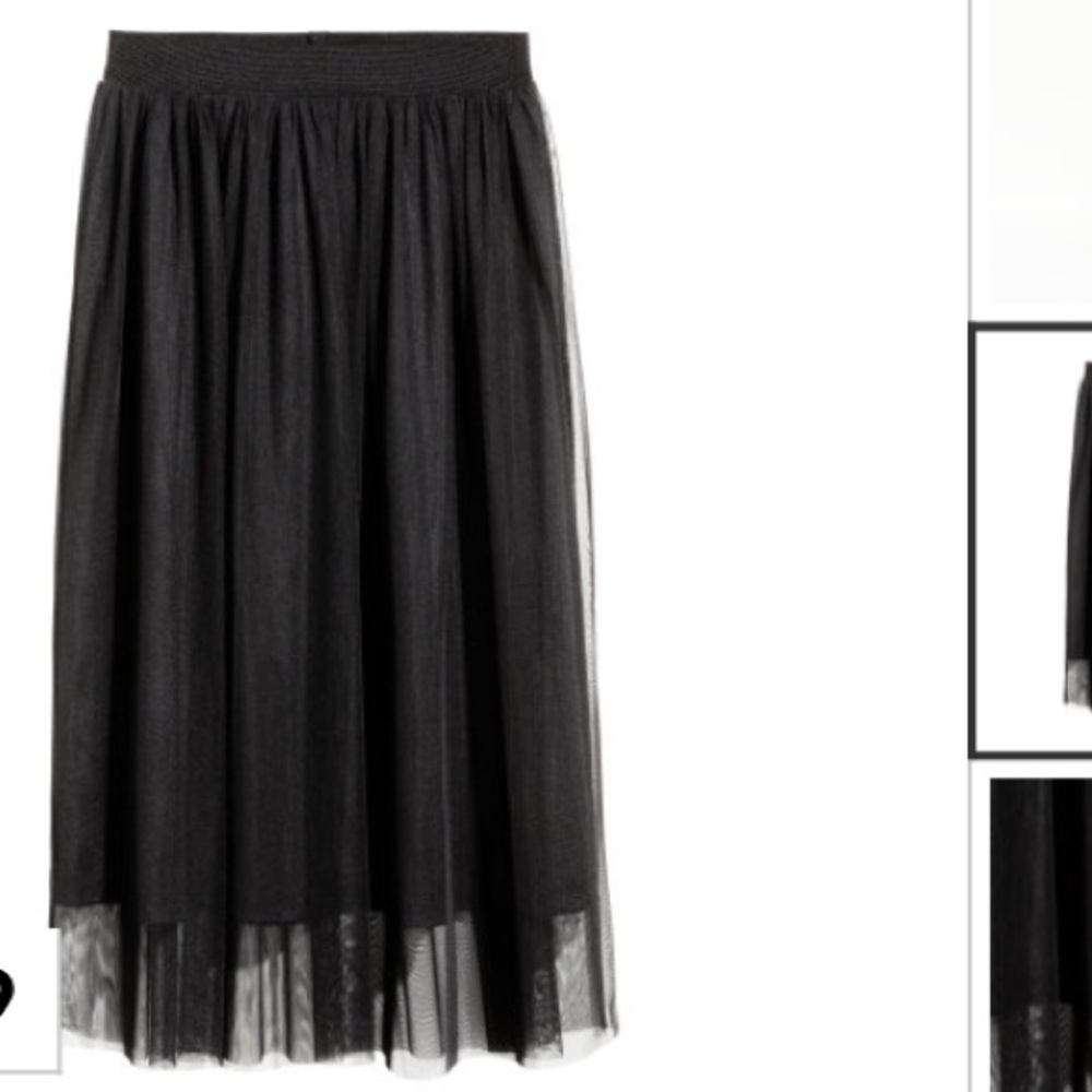 H&M black tulle knee length skirt