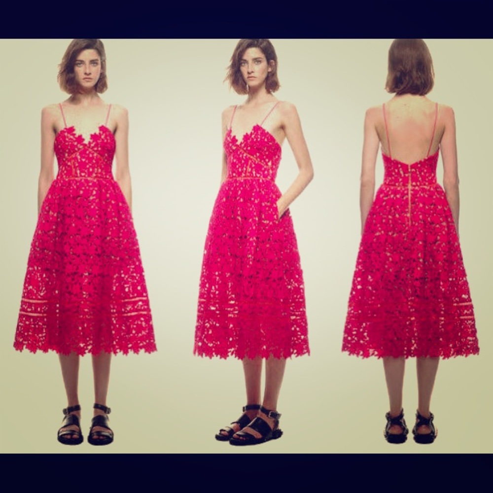 NWT Self Portrait Azaelea Lace Fit & Flare Dress