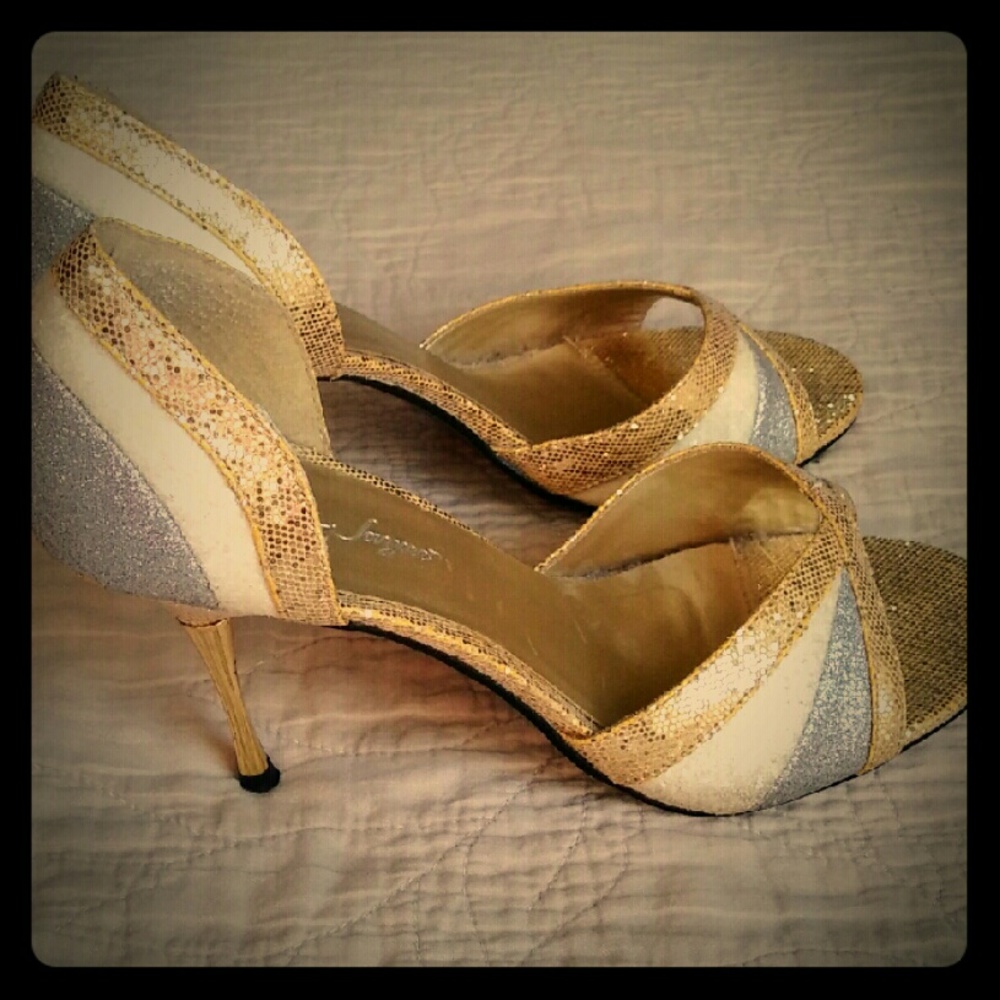 Multi-color sparkle heels