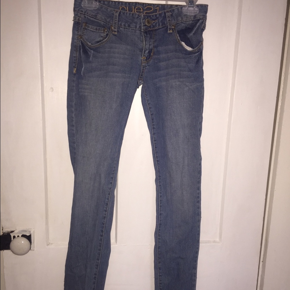 Straight legged jeans