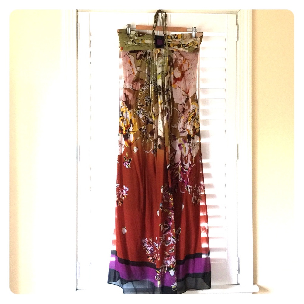 Silk Adrianna Papell strapless max dress