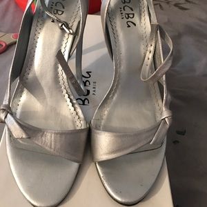 BCBG Paris Silver heels