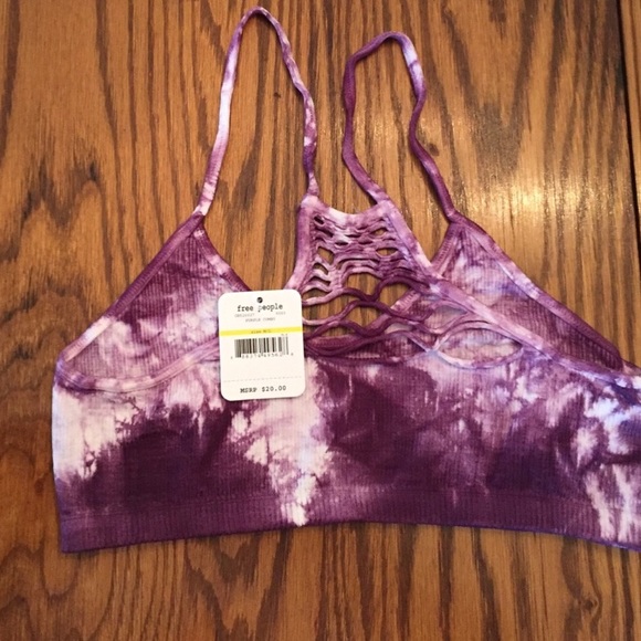 NWT Free People Tye-Dye Racerback Bralette - Picture 2 of 3