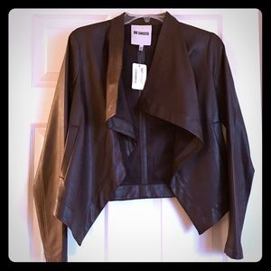 BB Dakota Draped Faux Leather Jacket