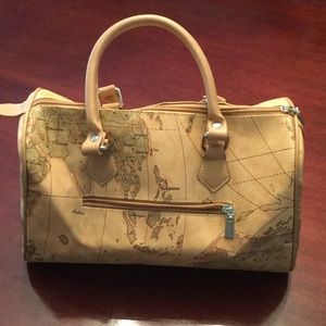 World Map Print Purse