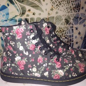 Floral High Top Dr. Martens Shoes