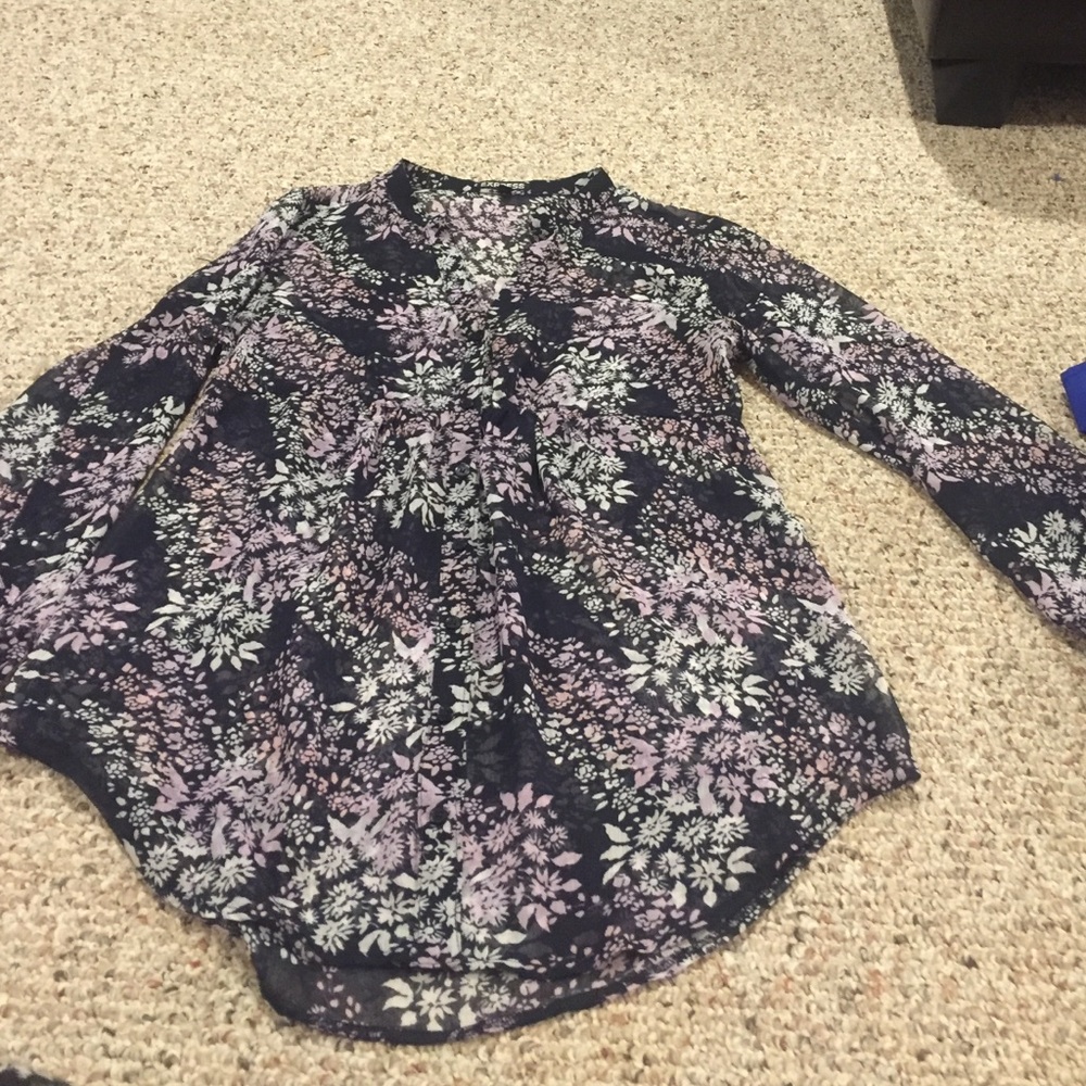 Express sheer floral tunic