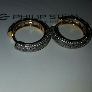 swarovski stones hoop earring