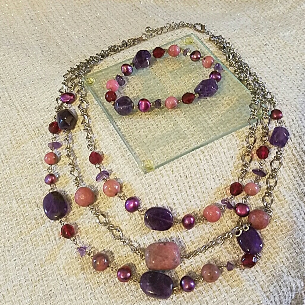 Matching necklace and earrings