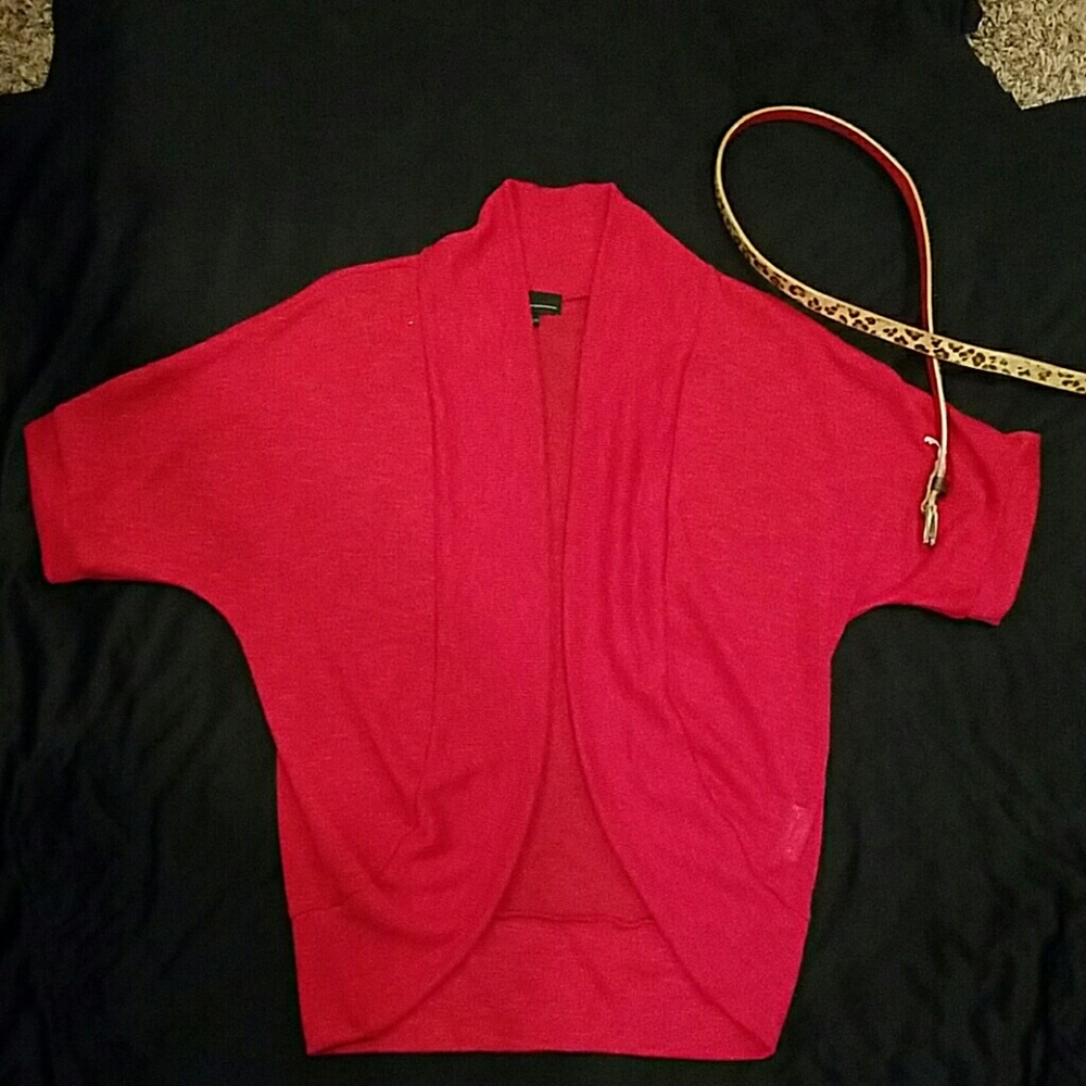 Cherry red open cardigan