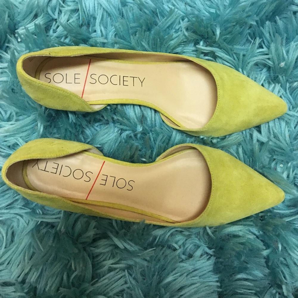 Sole Society Yellow Suede Pumps BOGO Free