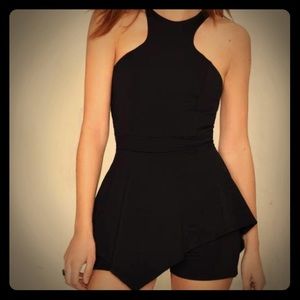 NASTY GAL Black Peplum Romper