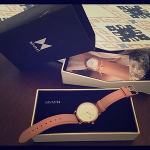 MVMT pink and rose gold watch