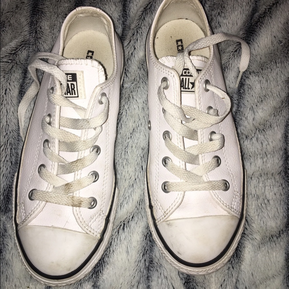 white leather converse
