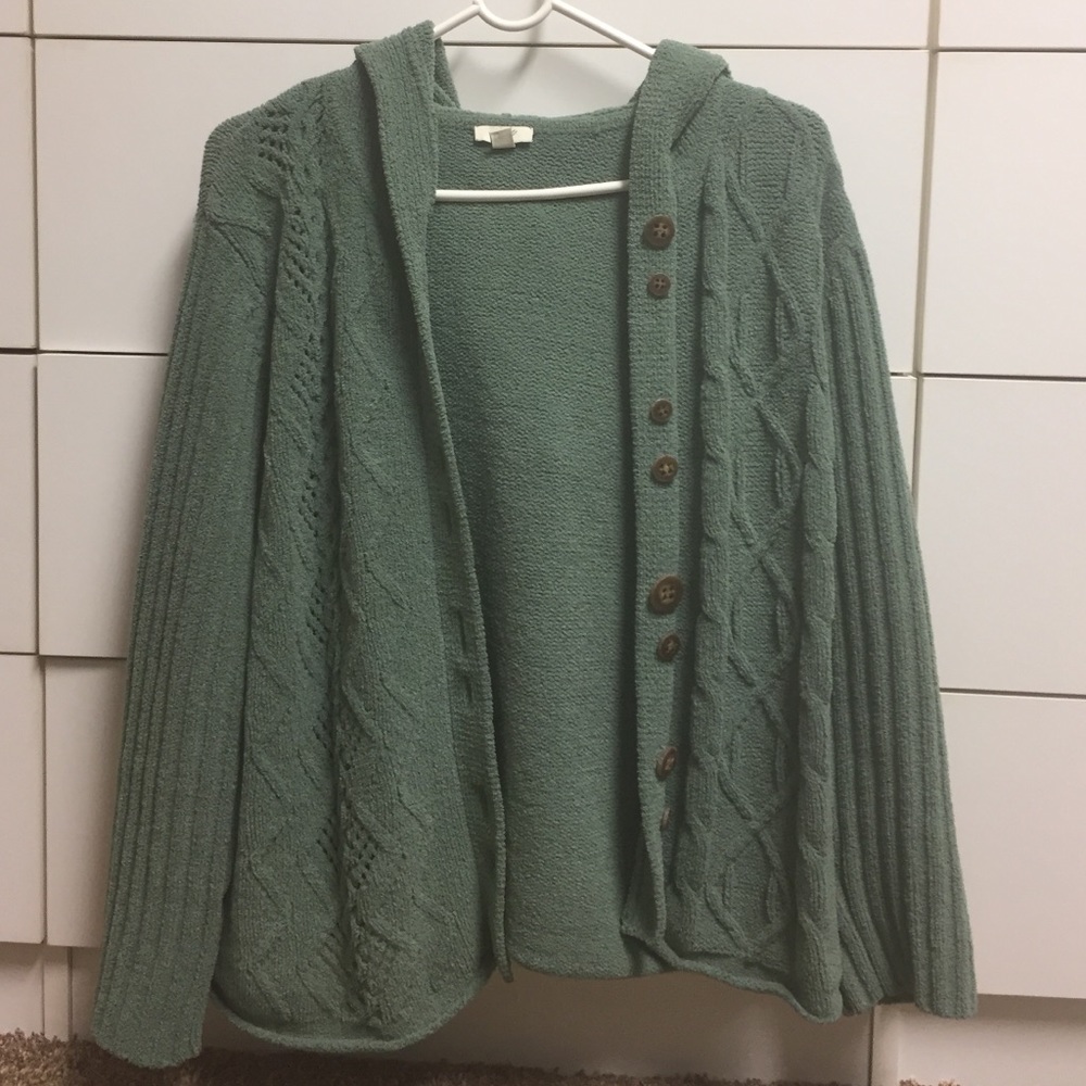 J. Jill cozy yarn hooded cardigan