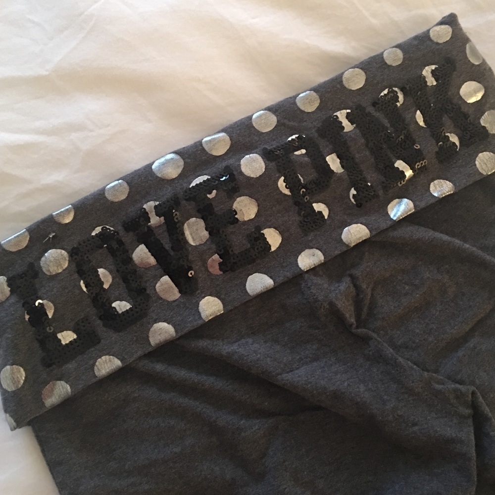 Victoria's Secret Grey polkadot PINK Yoga Pants