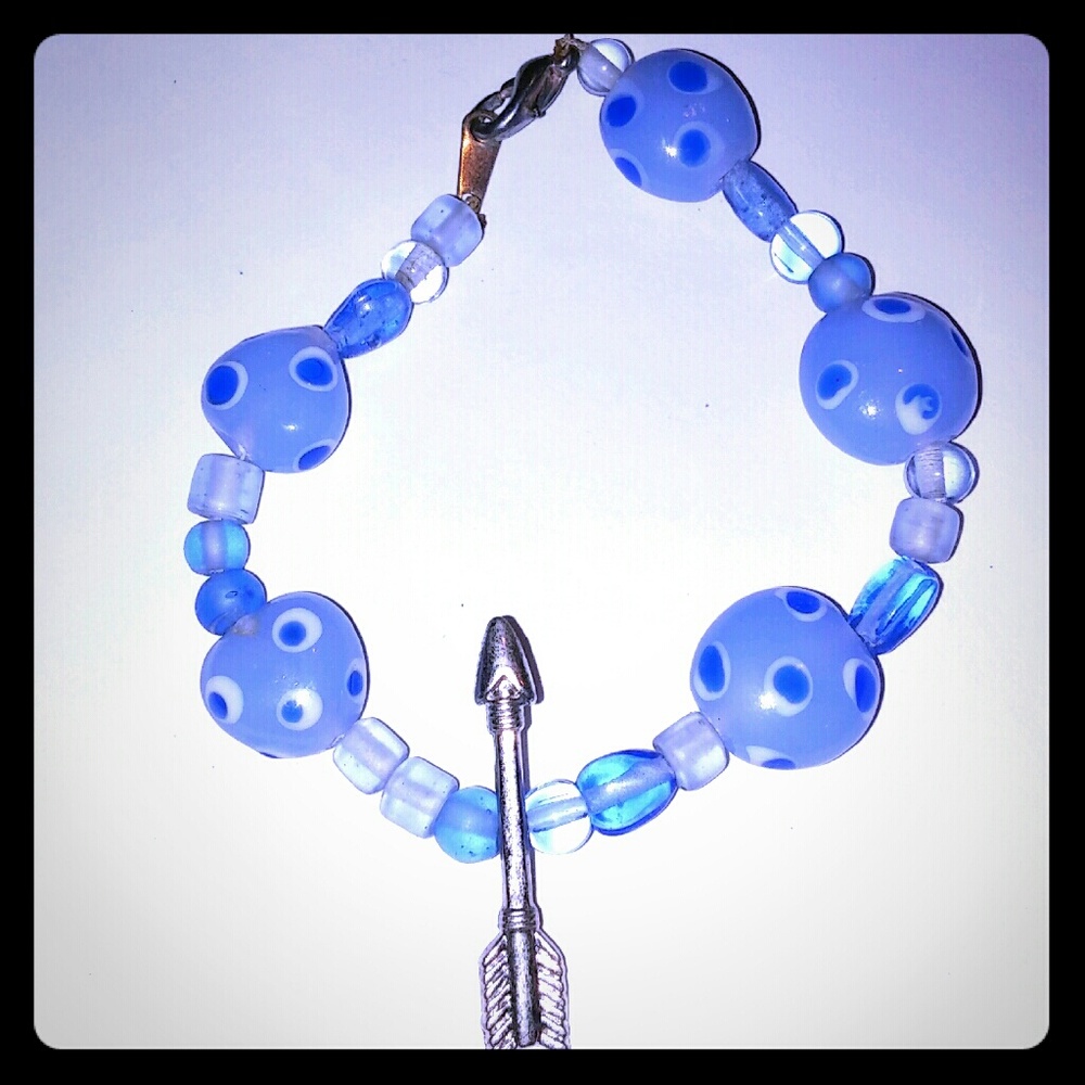 Handmade glassblown bracelet made with love