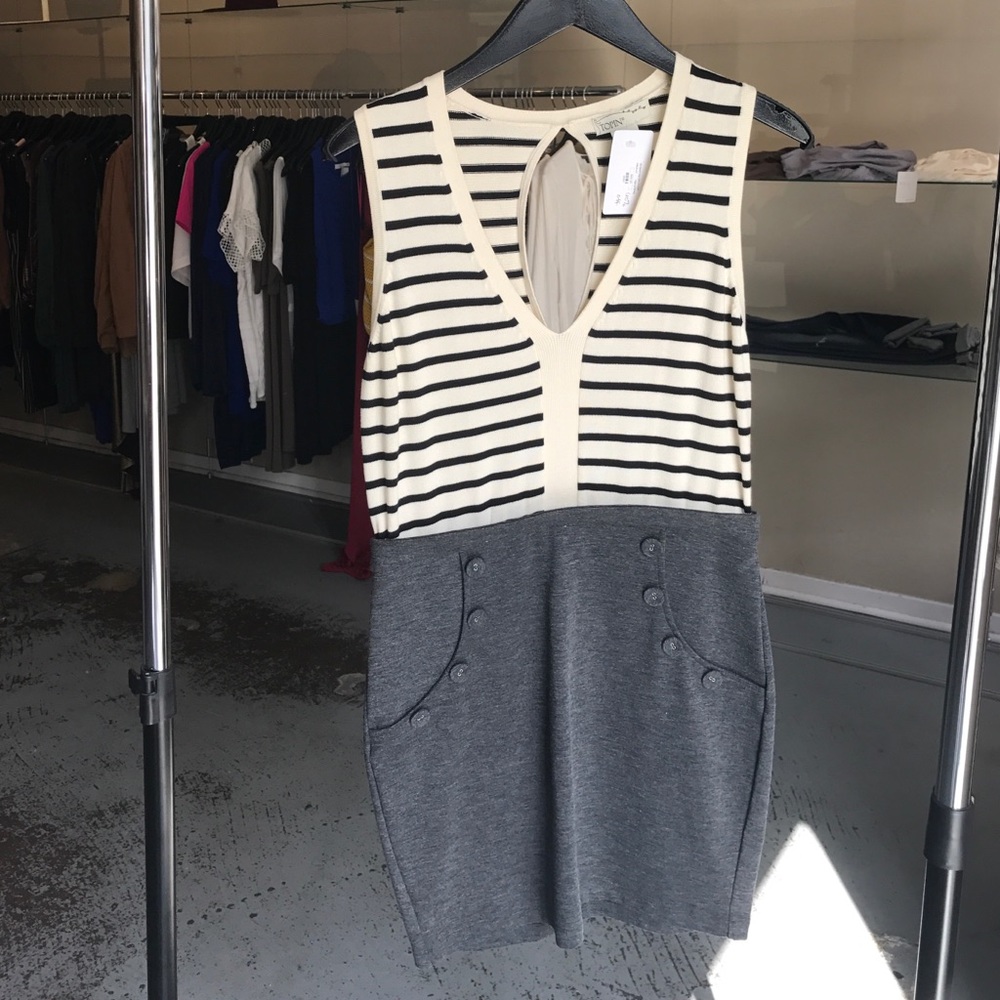 Nautical stripe sweater dress