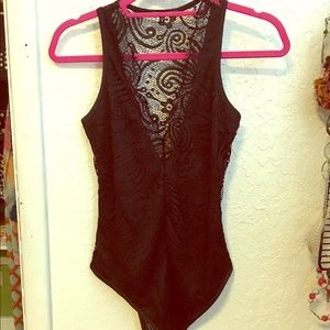 Black lace bodysuit