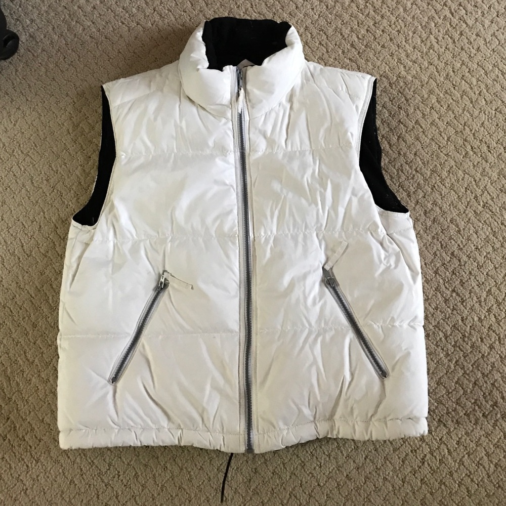 White puffer vest