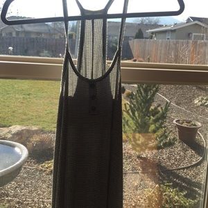 Black and white striped dress