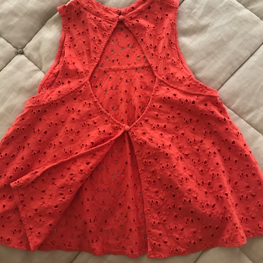 Free People Crochet Open Back Top Medium