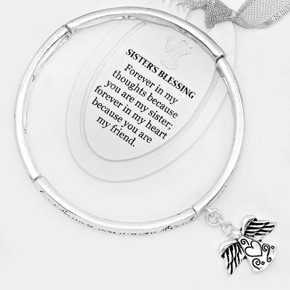 Sister's blessing" Angel Stretch Bracelet
