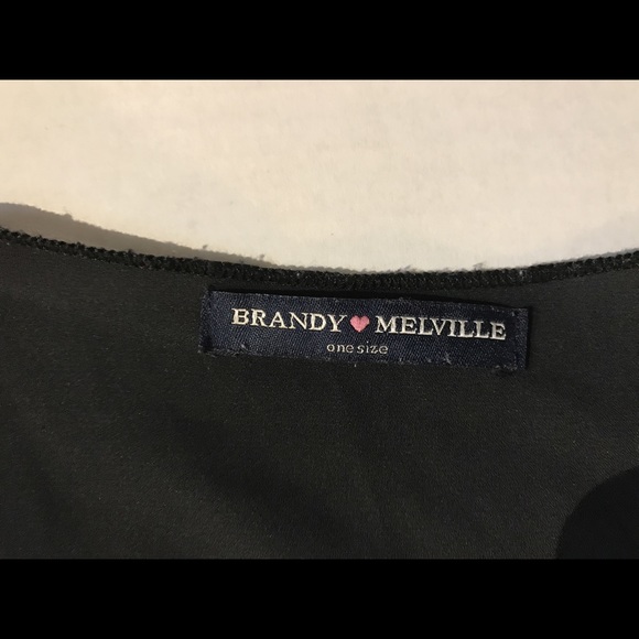 Brandy Melville Black Laser Cut Crop Top - Picture 3 of 4