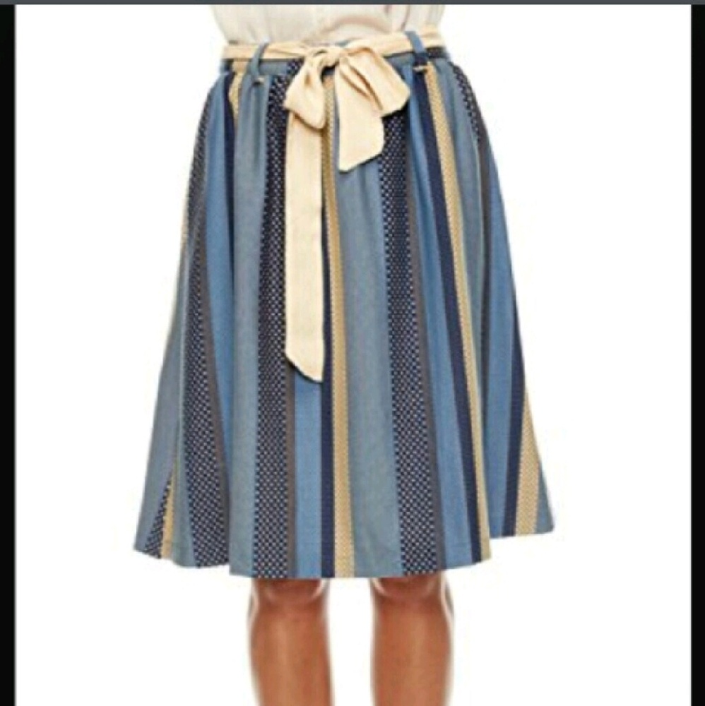 Comme Toi Striped Ribbon Skirt
