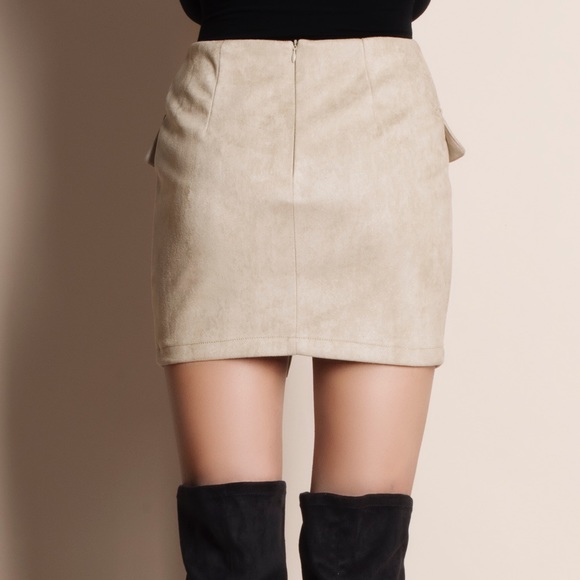Lace Up Suede Mini Skirt - Picture 3 of 3