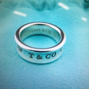 Tiffany Sterling silver wide band 1837 ring