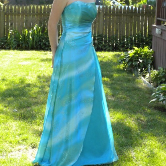 Mermaid Colored A-Line Prom Dress - Picture 1 of 4