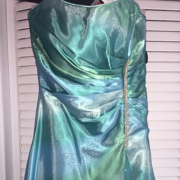 Mermaid Colored A-Line Prom Dress - Picture 3 of 4