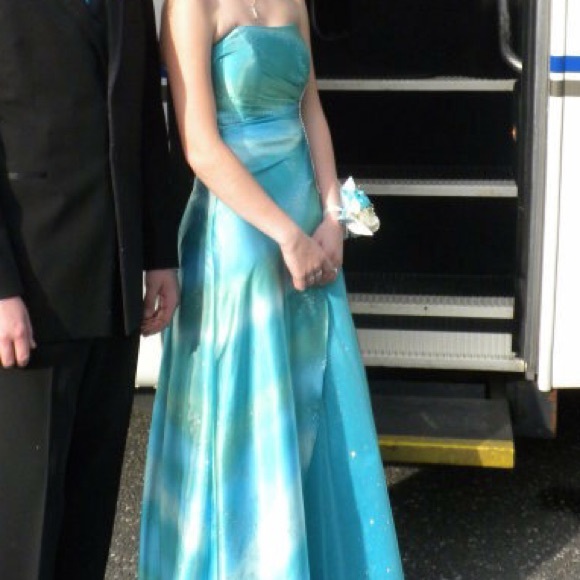 Mermaid Colored A-Line Prom Dress - Picture 2 of 4