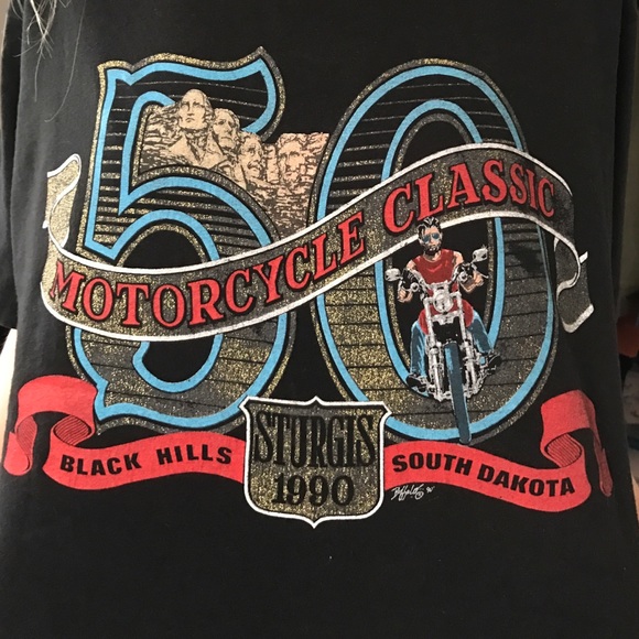 VINTAGE 1990 STURGIS MOTORCYCLE TEE - Picture 2 of 3
