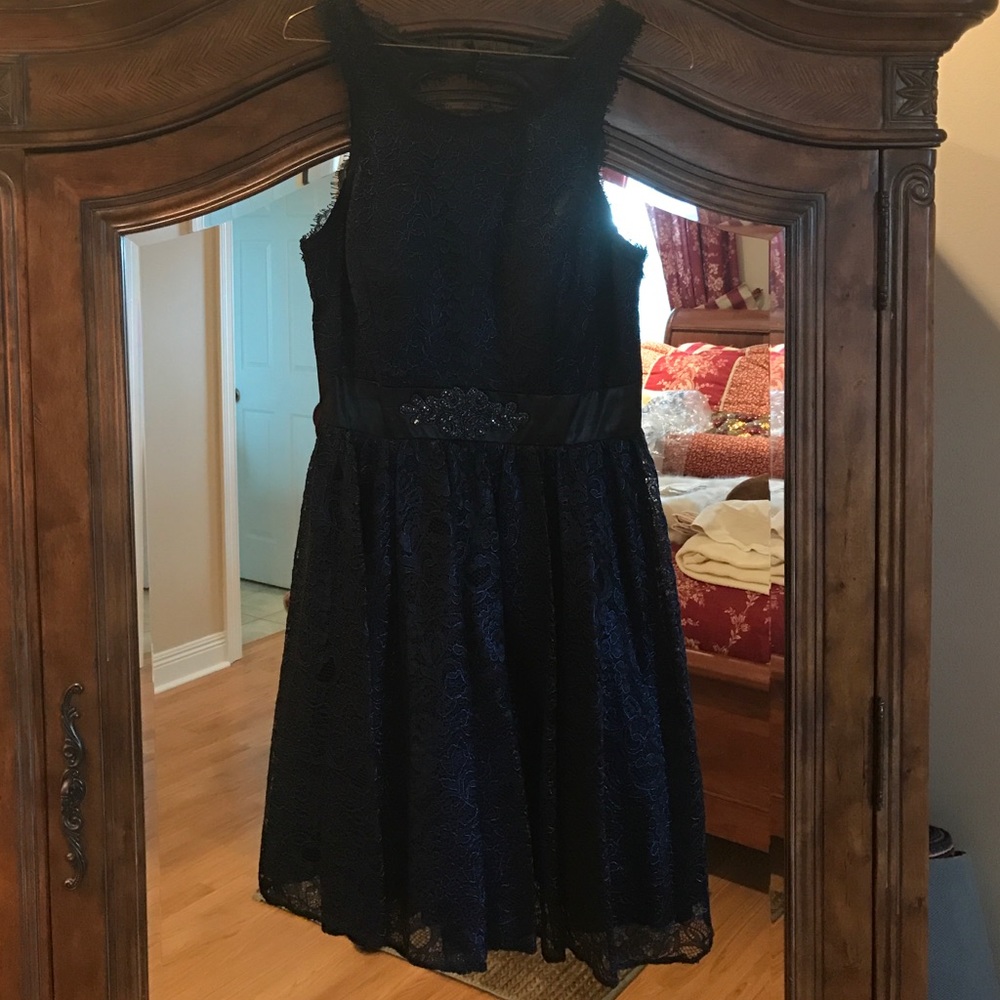 Electric blue and black party dress