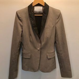 A.L.C. Silk lined blazer with lamb leather lapels