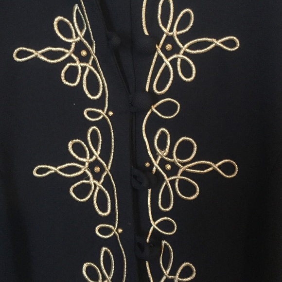 Black Blazer with Custom Patchwork Design - Picture 2 of 4