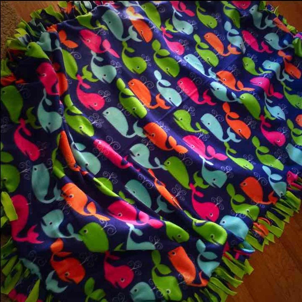 ❌❌❌SOLD❌❌❌ Custom Homemade Whale 🐳 Fleece Blanket