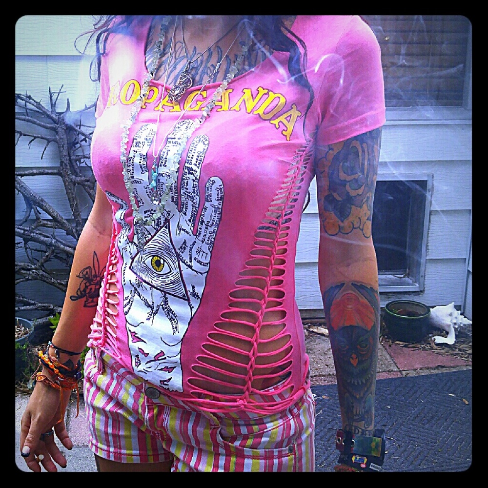 Propaganda hand cut shirt