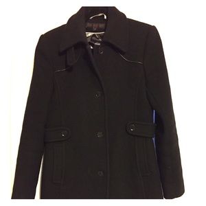 Via Spiga Leather Trim Peacoat