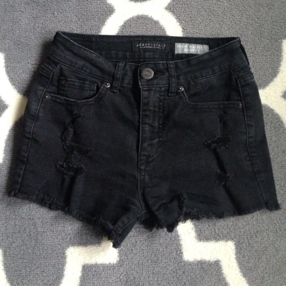 Aeropostale high waisted distressed shorty shorts